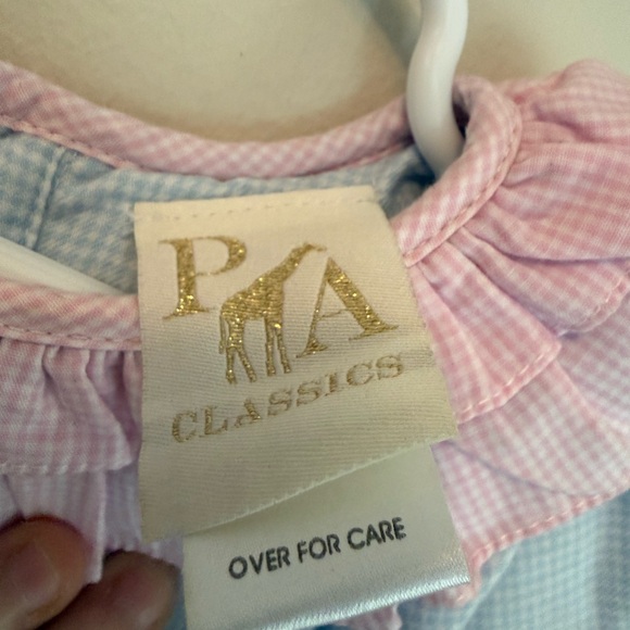 PA Classics Blue and Pink Gingham Dress - Picture 3 of 4